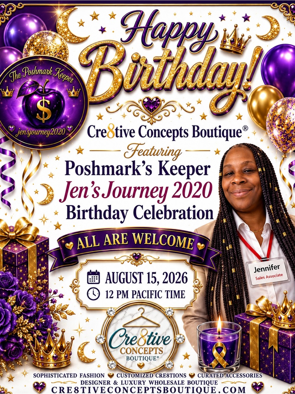 Happy Birthday To Me 8/15 12pm PST hosted by cre8tiveconcept Like & Share - Picture 1 of 6